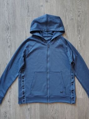 Under Armour Women's Tech Terry Full Zip Hoodie Slate Blue Loose Fit Size Large